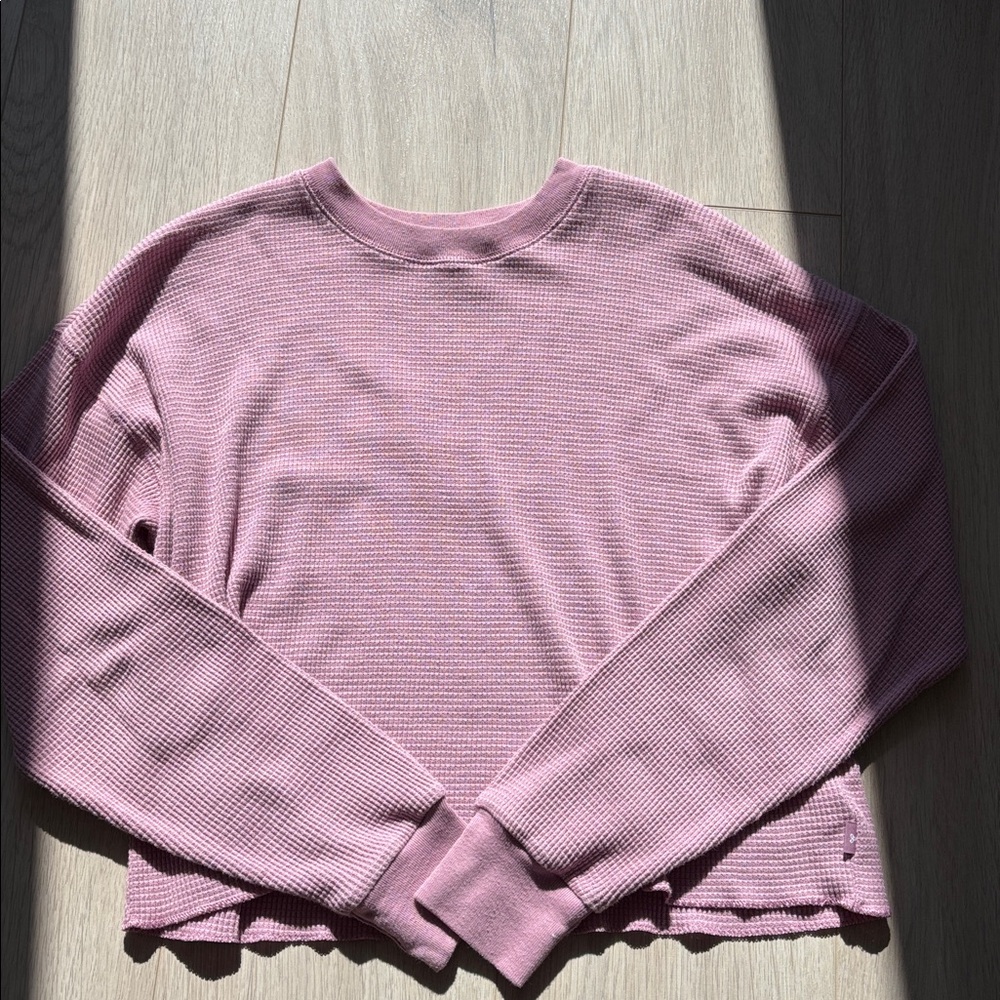 TNA Dusty Rose Waffle Knit Top